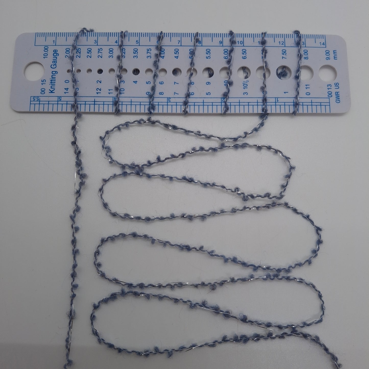 100g Lurex Wool soft irregular Italian yarn color Blue Grey N.1093