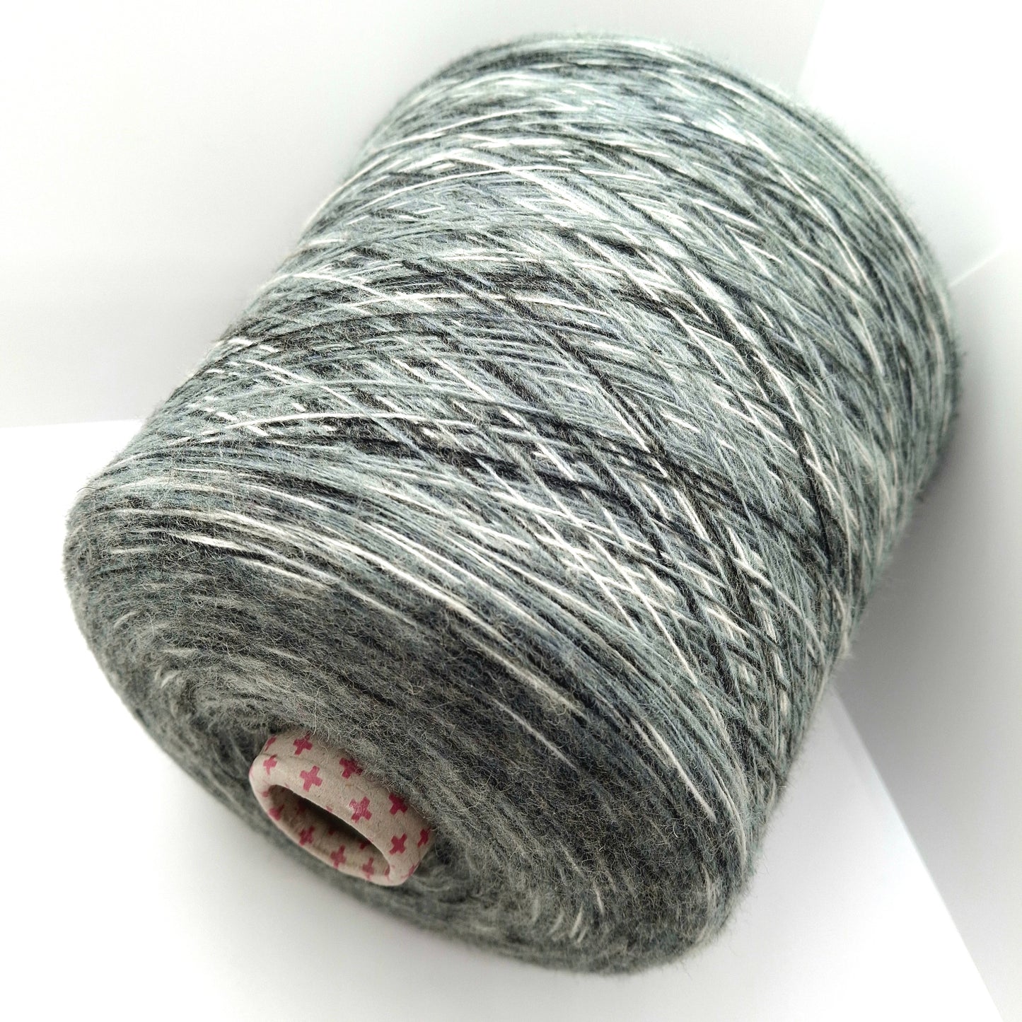 100g Soft Wool Italian Yarn Color Black Grey White Mélange N.1099