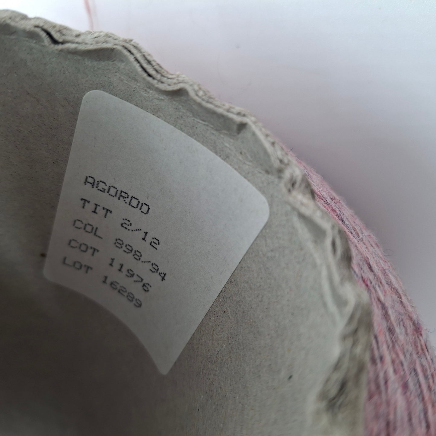 Hilo italiano de lana suave de 100 g, color rosa y gris jaspeado, n.º 1098