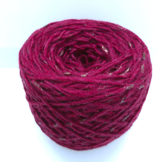 100g Lana filato italiano colore Fucsia Scuro con Oro Antico N.1110