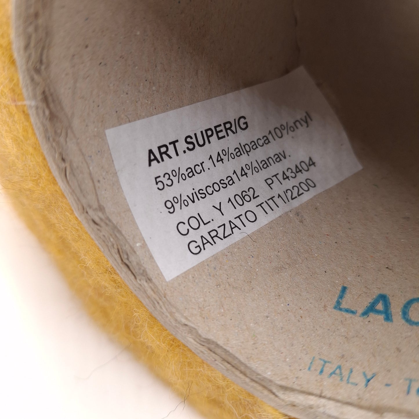 100g Alpaca Uld Italiensk Garn Farve Gul Okker N.1121