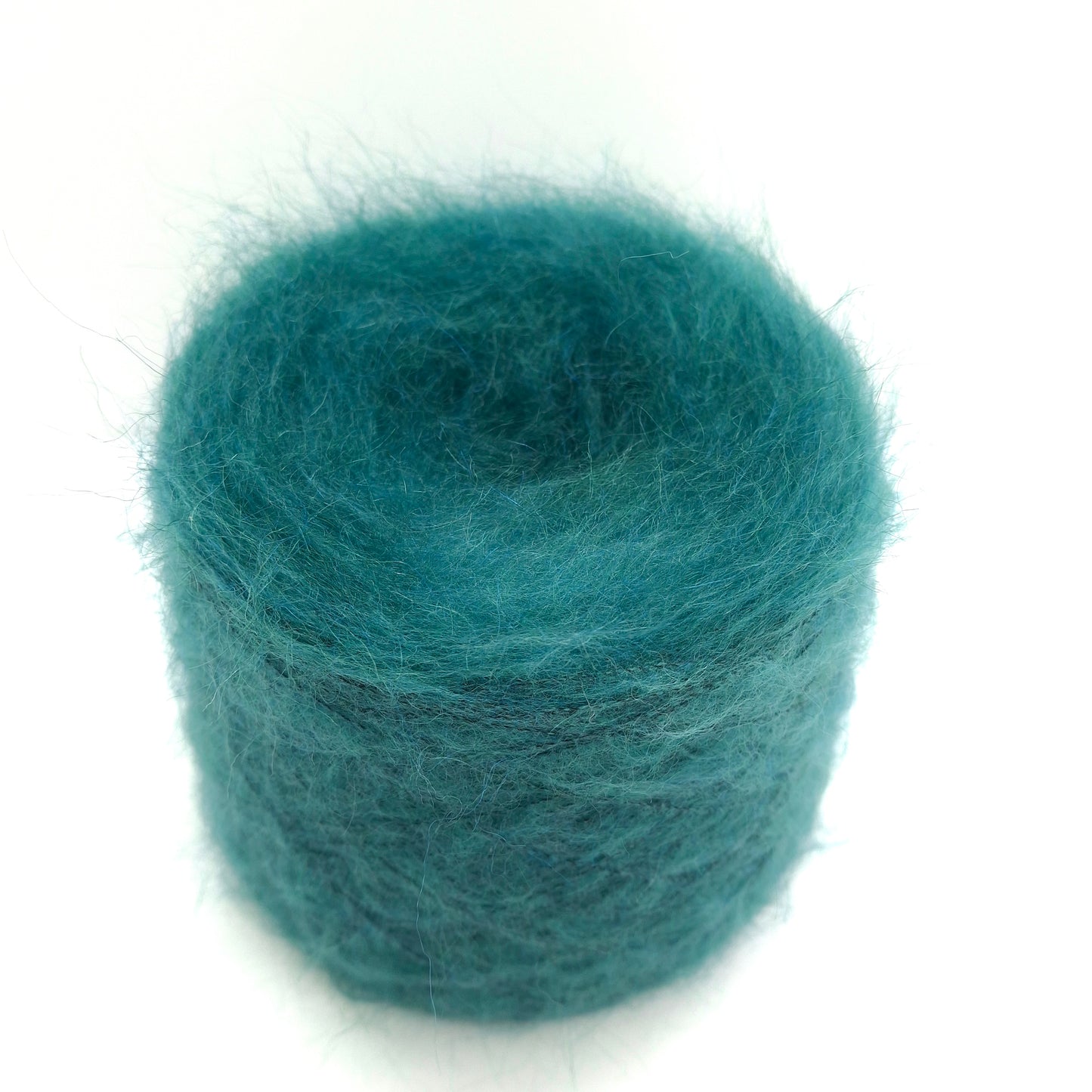 100 g de fil mohair italien, couleur vert émeraude, n° 1126