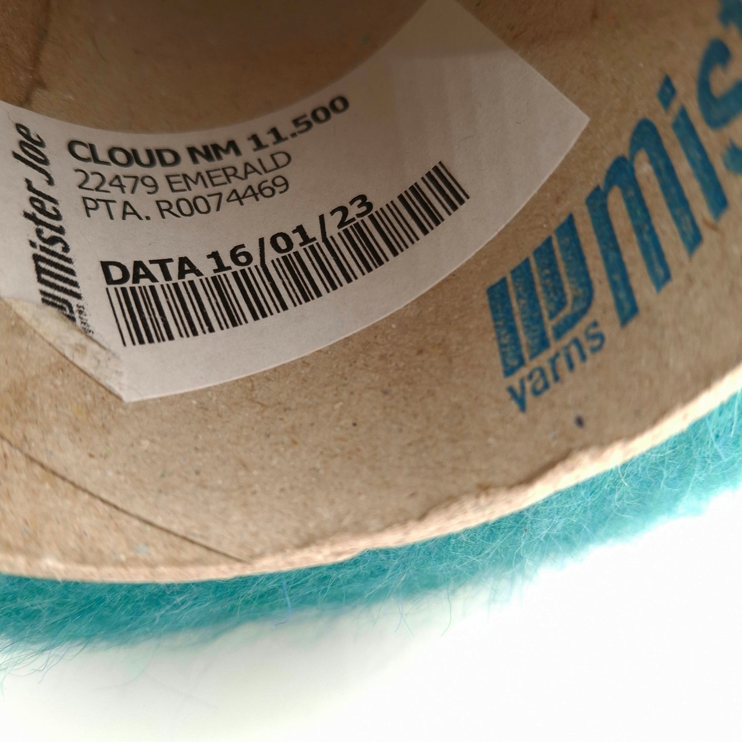 100 g de fil mohair italien, couleur vert émeraude, n° 1126