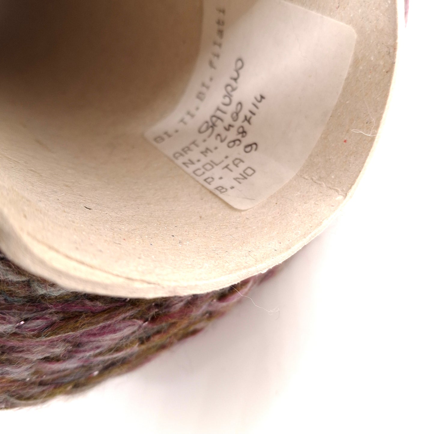 450 g de fil italien irrégulier, coloris olive, gris lilas avec lurex argenté, n° 1138