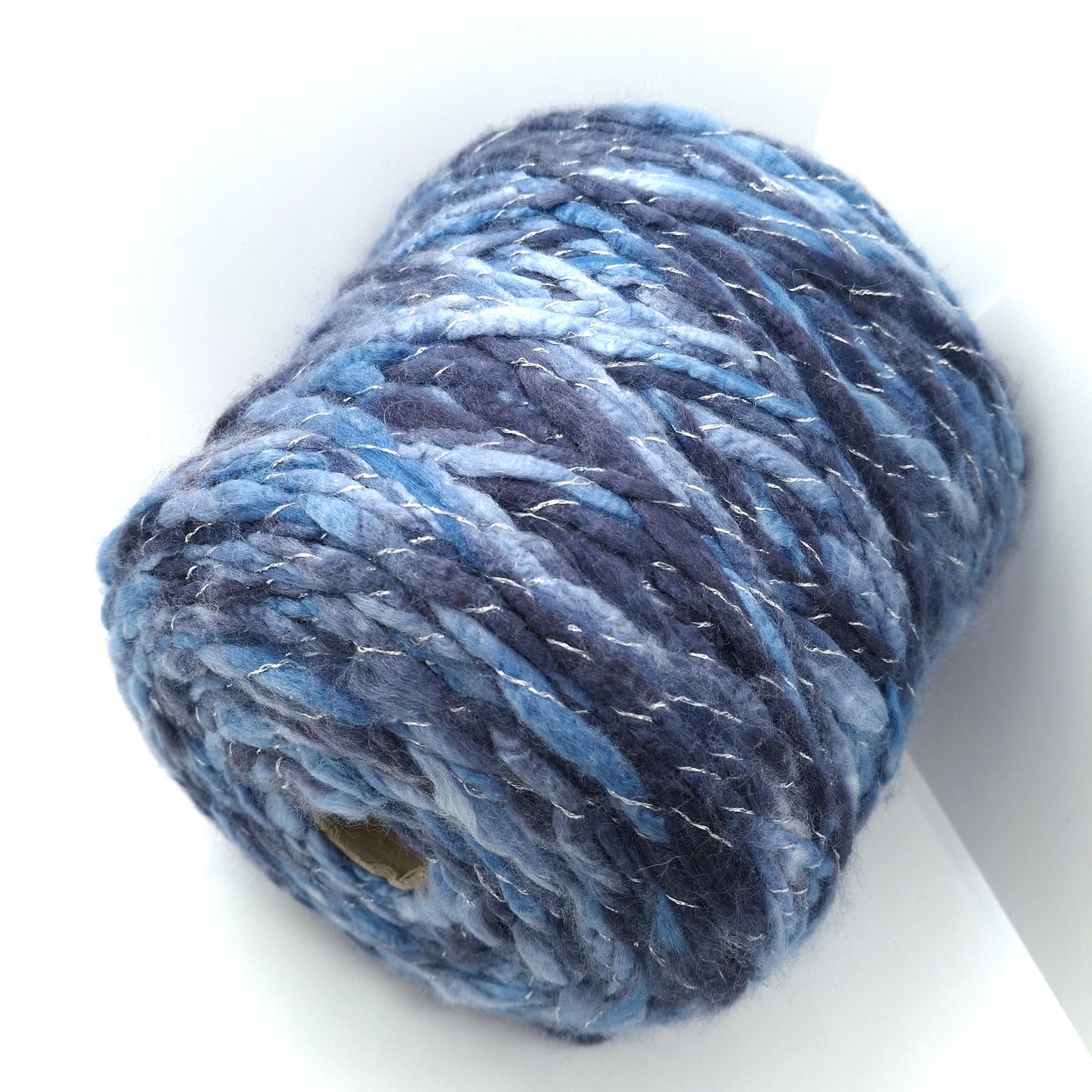 Filato italiano Irregolare Blu con Lurex Argento N.1149