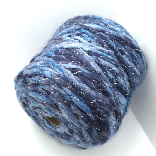 Filato italiano Irregolare Blu con Lurex Argento N.1149