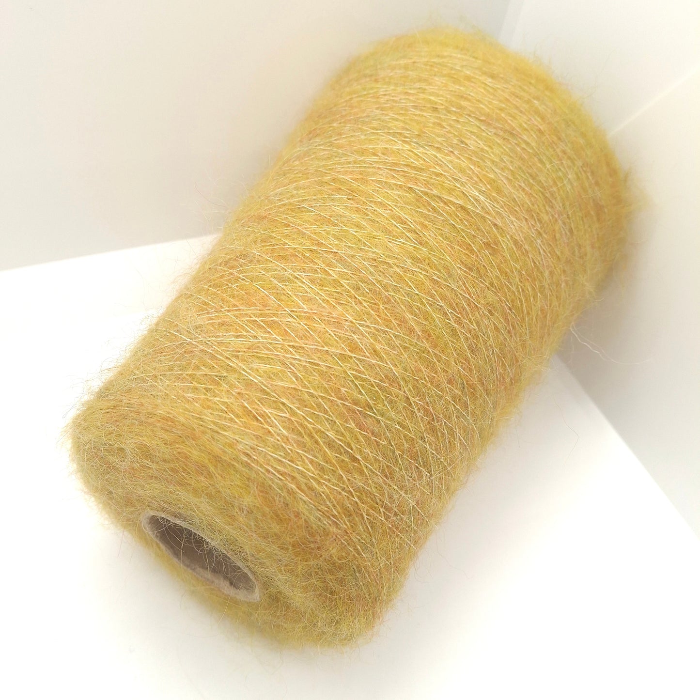 260g Soft Mohair Italian Yarn Mustard Mélange Color N.1190