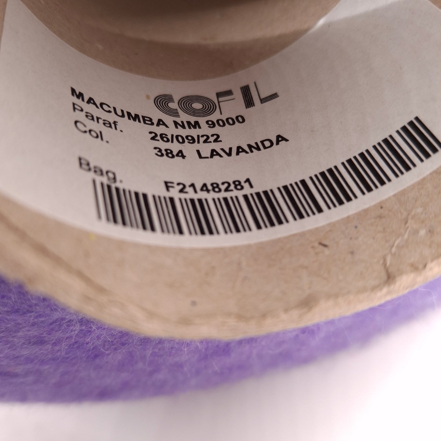 Hilo italiano suave de lana cepillada de 100 g color morado N.1232