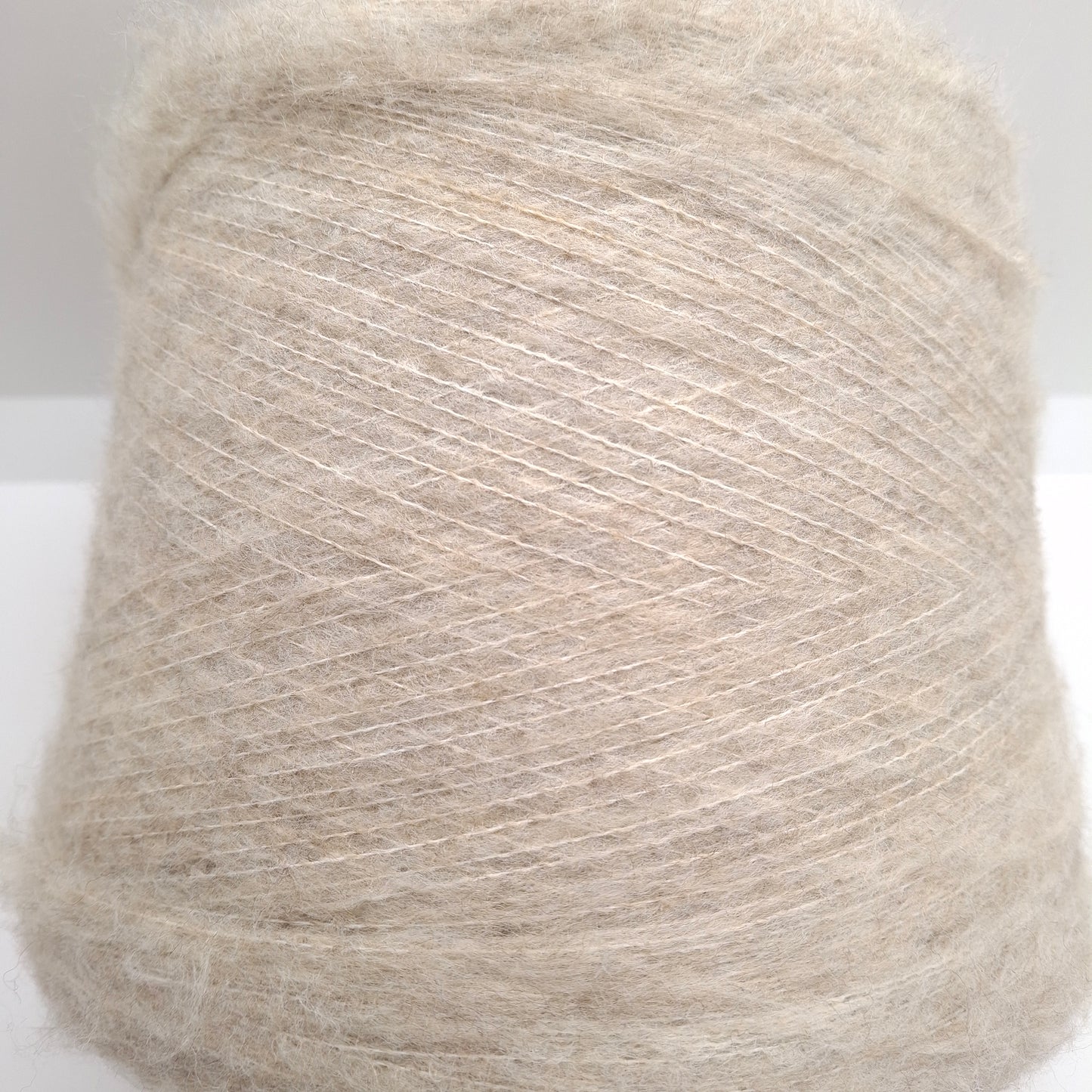 Hilo italiano suave de lana cepillada de 100 g color Beige Crudo Mélange N.1235