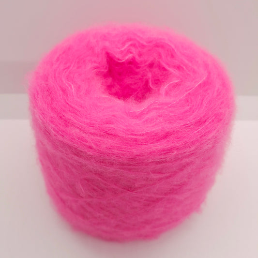 100g Lana Spazzolata filato italiano morbido colore Rosa Barbie N.1241