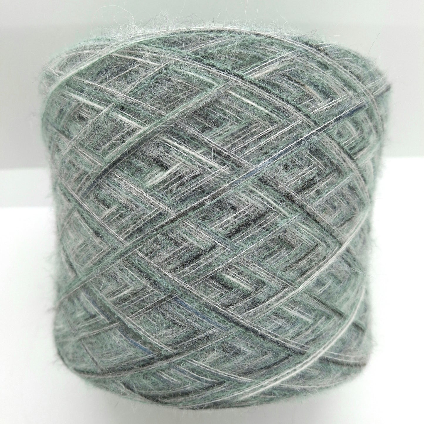 100g Misto Mohair morbido filato italiano colore Grigio Verdino Mélange N.1270