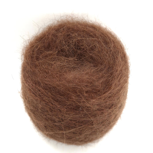 100 g de fil d'alpaga doux italien brossé, couleur marron n° 1254