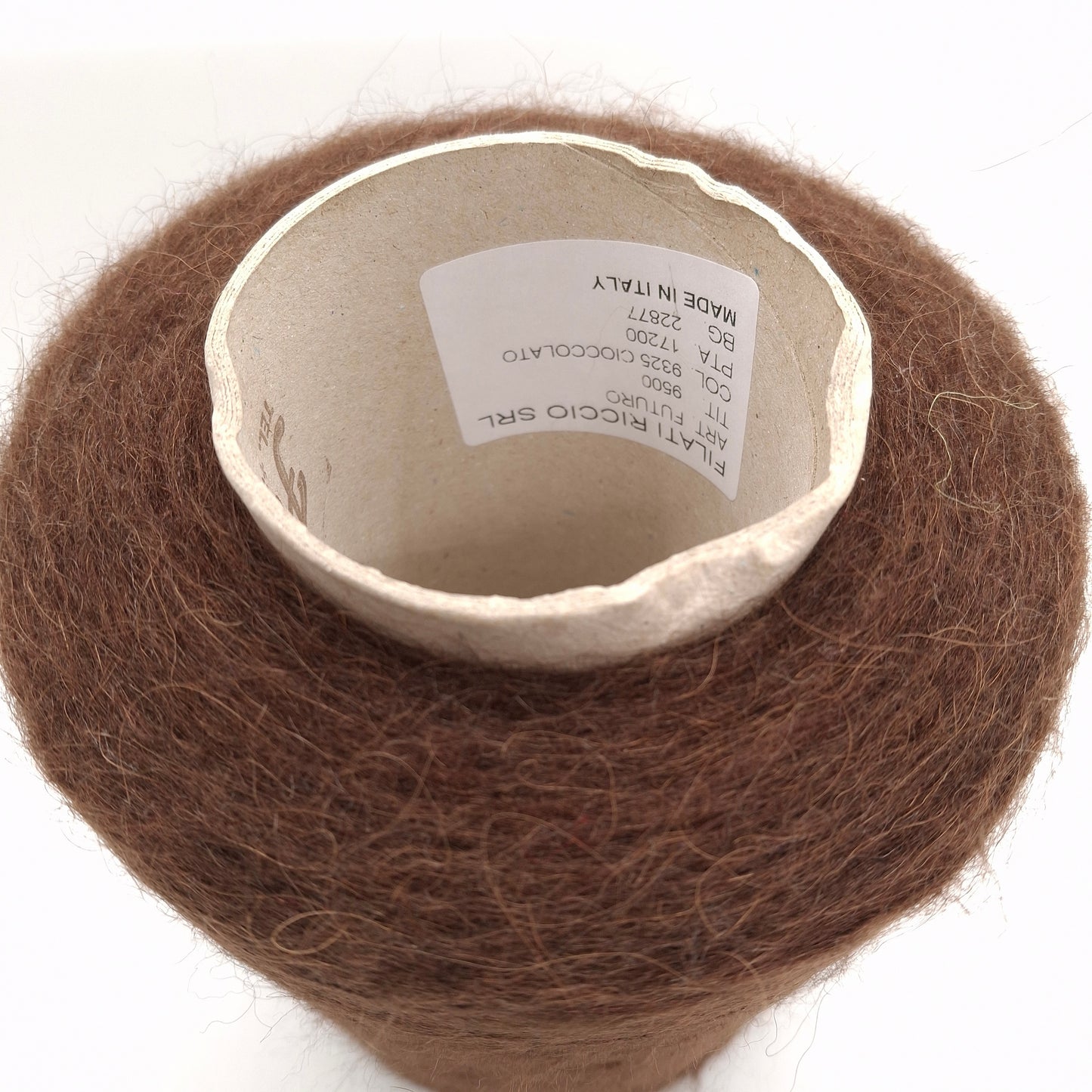 100 g de fil d'alpaga doux italien brossé, couleur marron n° 1254