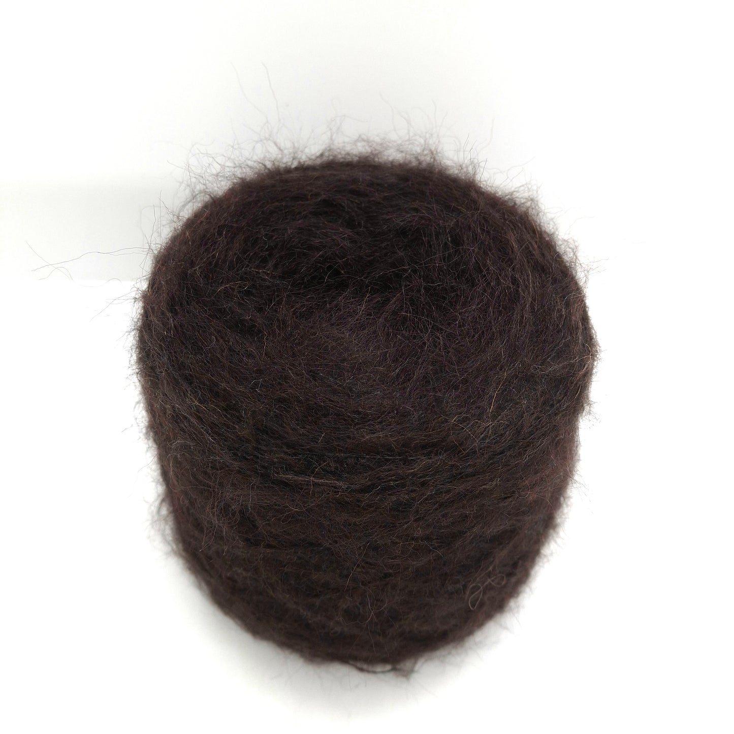 100 g de fil mohair doux italien, marron foncé, coloris n° 1260