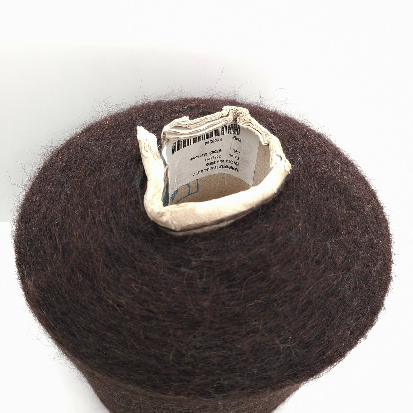 100 g de fil mohair doux italien, marron foncé, coloris n° 1260