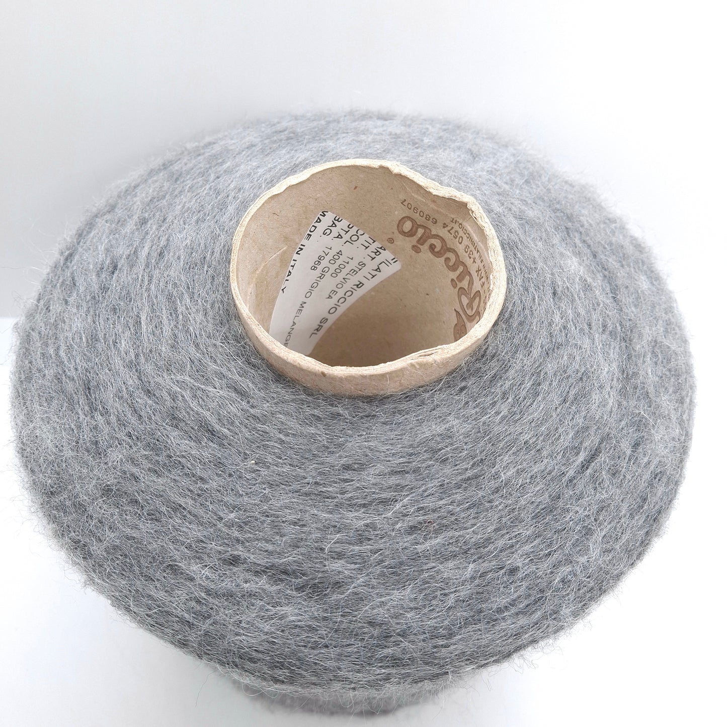 100 g de fil SuperKid Mohair doux italien, coloris Gris Mélange N. 1252