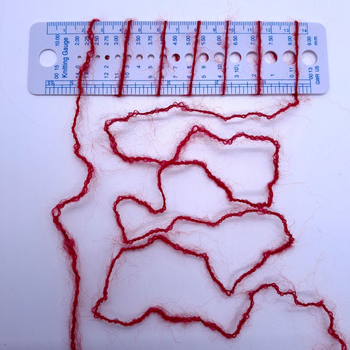 100g Mohair Uld Italiensk garn farve Mørkerød N.1273