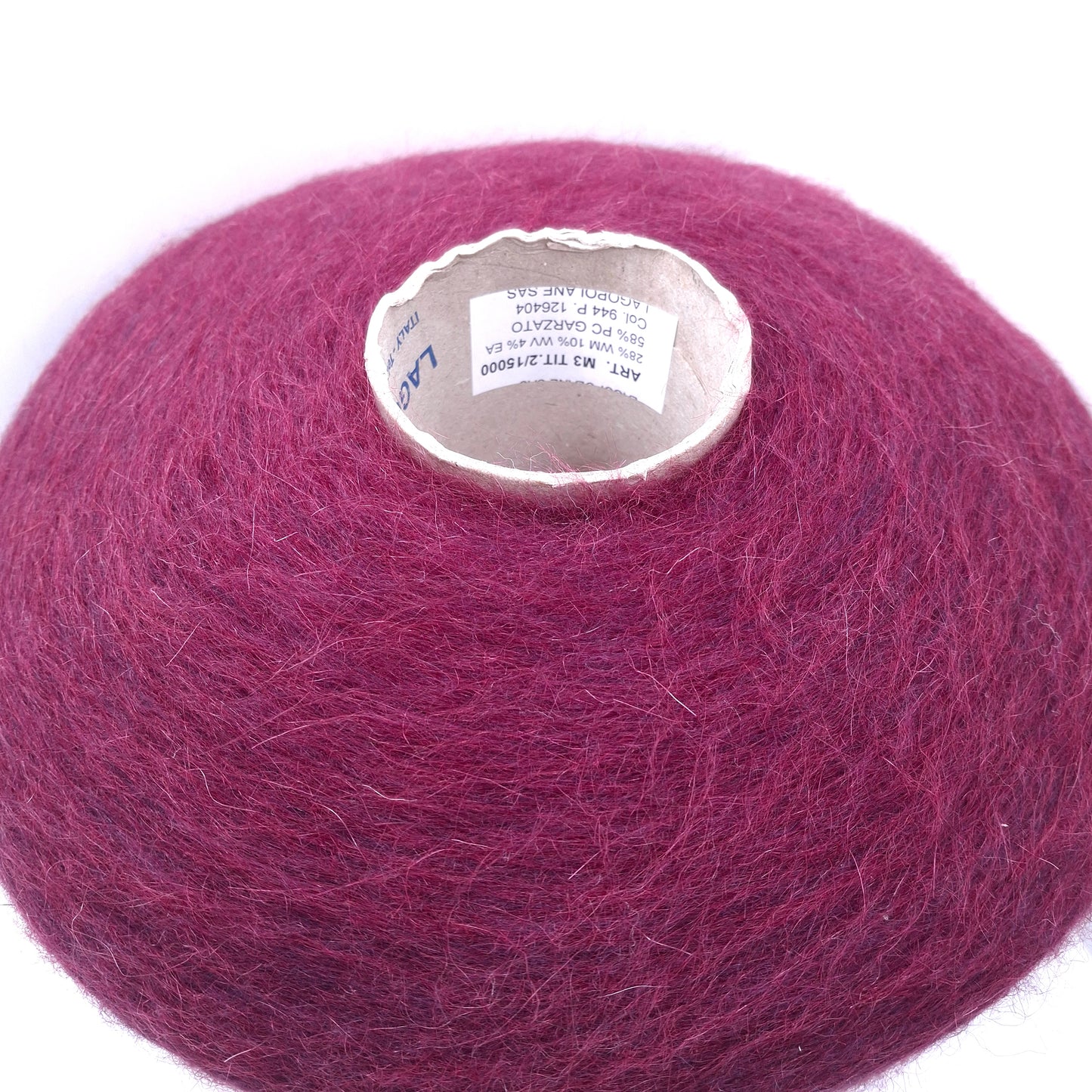 100g Mohair Lana filato italiano colore Fucsia Bordeaux N.1295