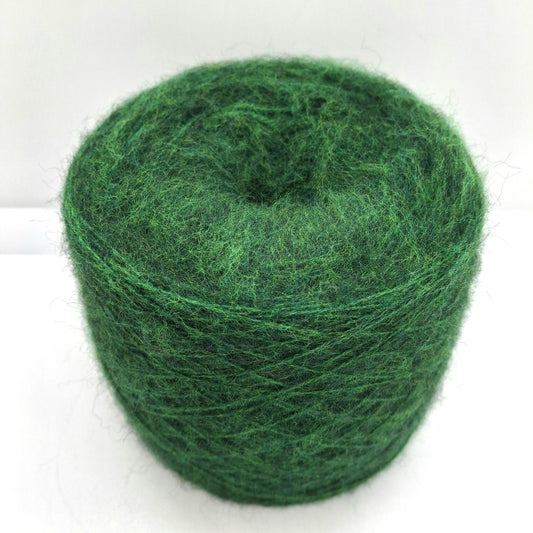 100 g de laine mohair italienne, couleur verte N. 1280