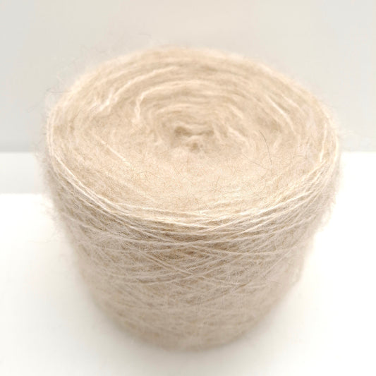100 g de laine mohair italienne, coloris beige crème mélangé N. 1286