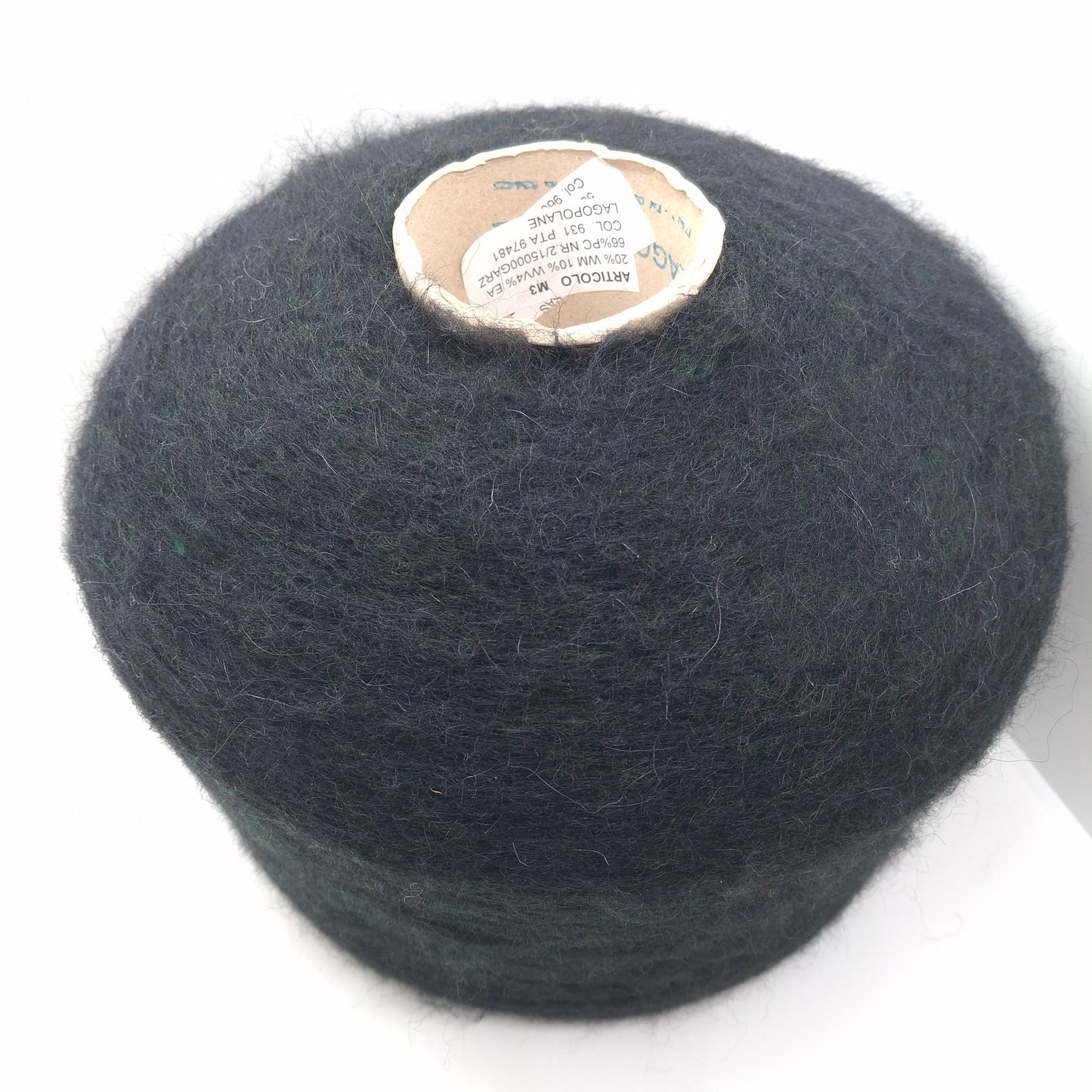 100 g de laine mohair italienne, coloris vert et noir, réf. 1281