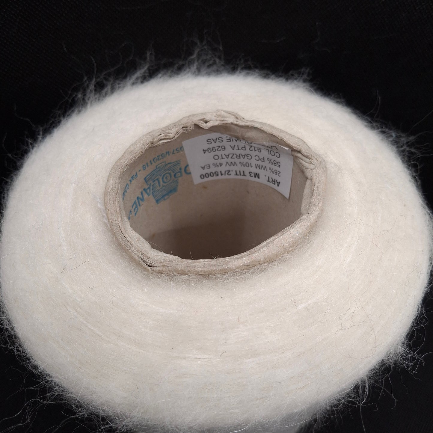 100 g de laine mohair italienne, couleur blanc naturel, réf. 1274