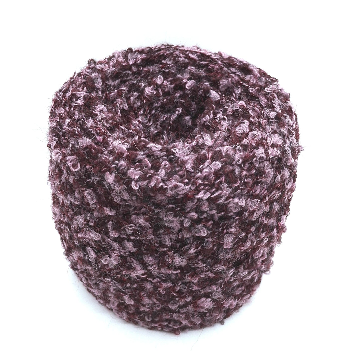 100g Lana Bouclé suave hilo italiano color Lila Burdeos N.1311