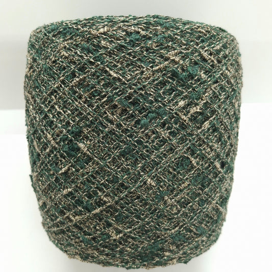 Filato decorativo irregolare con lurex italiano colore Verde Oro N.1338