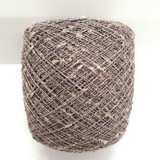 Filato decorativo irregolare con lurex italiano colore Marrone Rame  N.1336