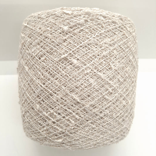 Filato decorativo irregolare con lurex italiano colore Bianco Sporco Oro N.1335