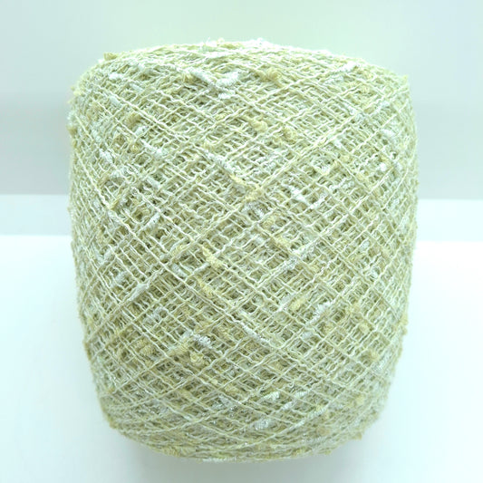 Filato decorativo irregolare con lurex italiano colore Verdino Argento N.1334