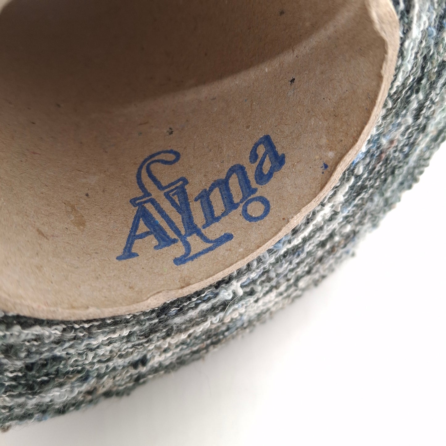 100g Italian Irregular Frisè Yarn White Grey Blue N.1343