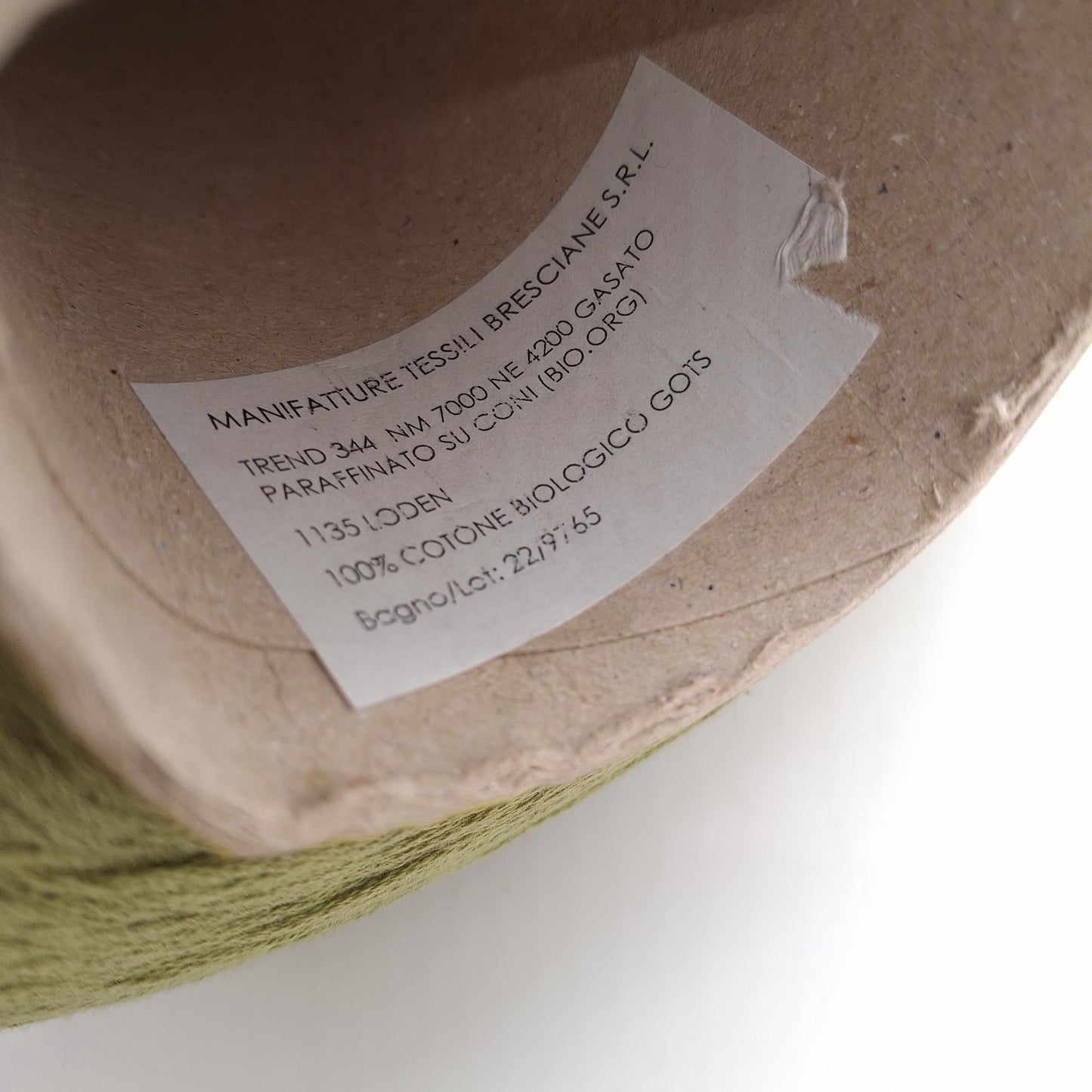 100% Organic Cotton Italian Yarn Olive Green No. 1350