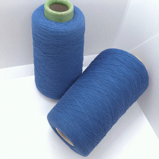 100% Cotone Makò Crepe Gasato filato italiano Blu N.1346