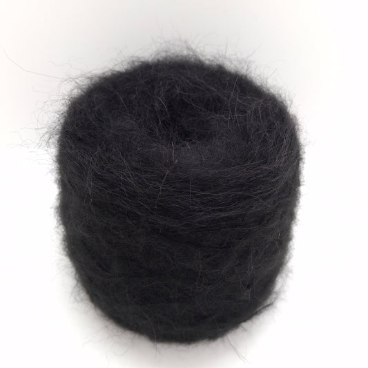 100 g weiches italienisches Garn aus gebürstetem Alpaka, Farbe Schwarz N.1357