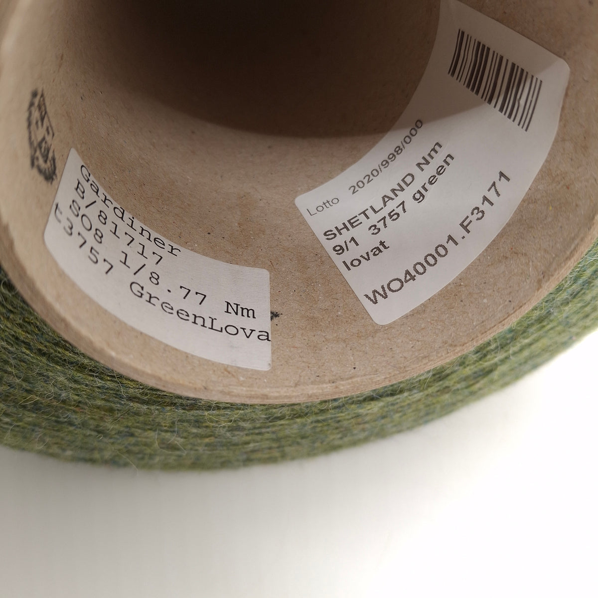 Lana Shetland 100% filato colore Verde Mélange N.1387