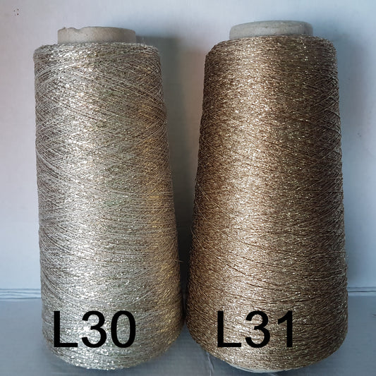 Lurex Italian yarn gray color beige gold l30-l31