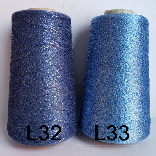 Lurex Italian yarn blue color blue L32-L33