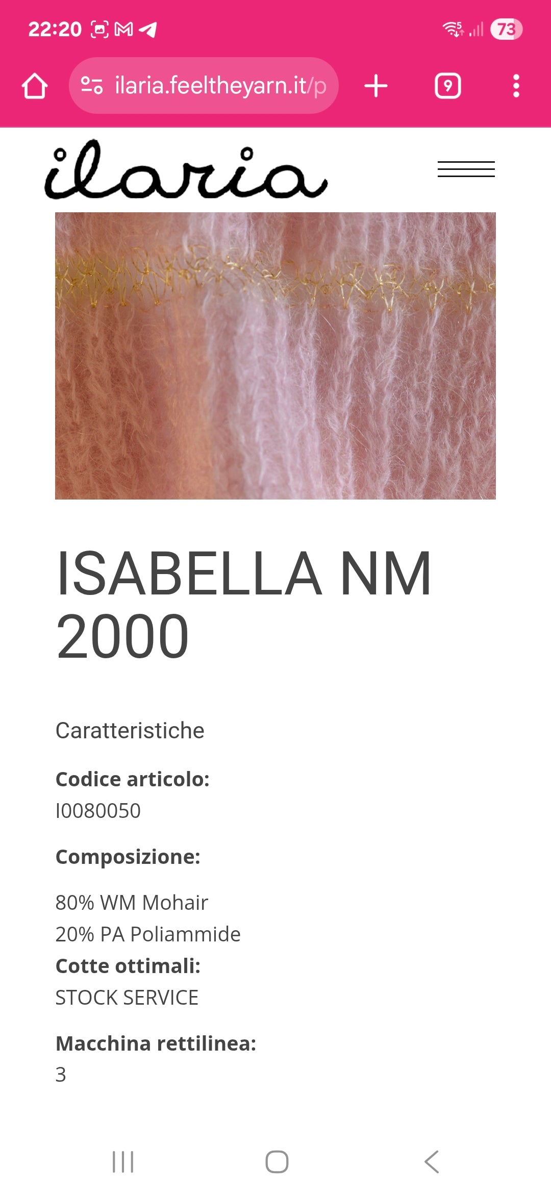 250g Mohair morbido filato italiano colore Grigio Chiaro N.965