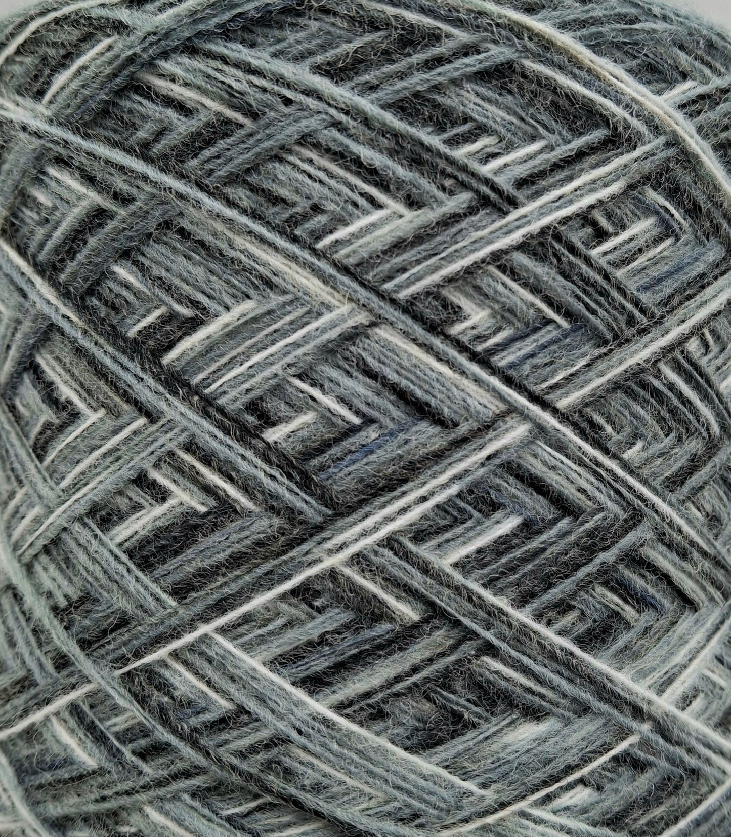 100g Soft Wool Italian Yarn Color Black Grey White Mélange N.1099