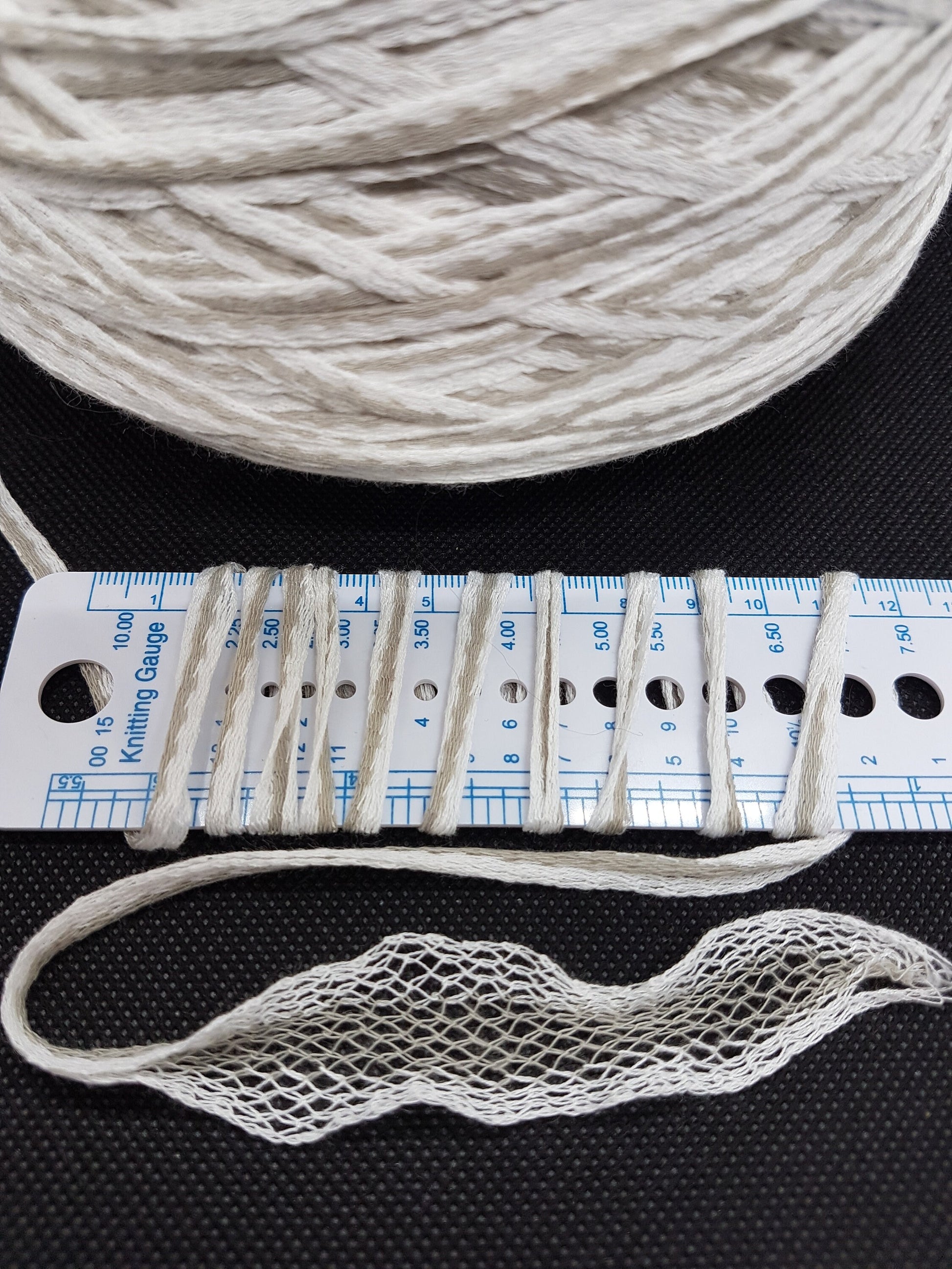 730g Soft Cotton Italian Tape Bulky Knitting Yarn color White&Grey in cone N.77
