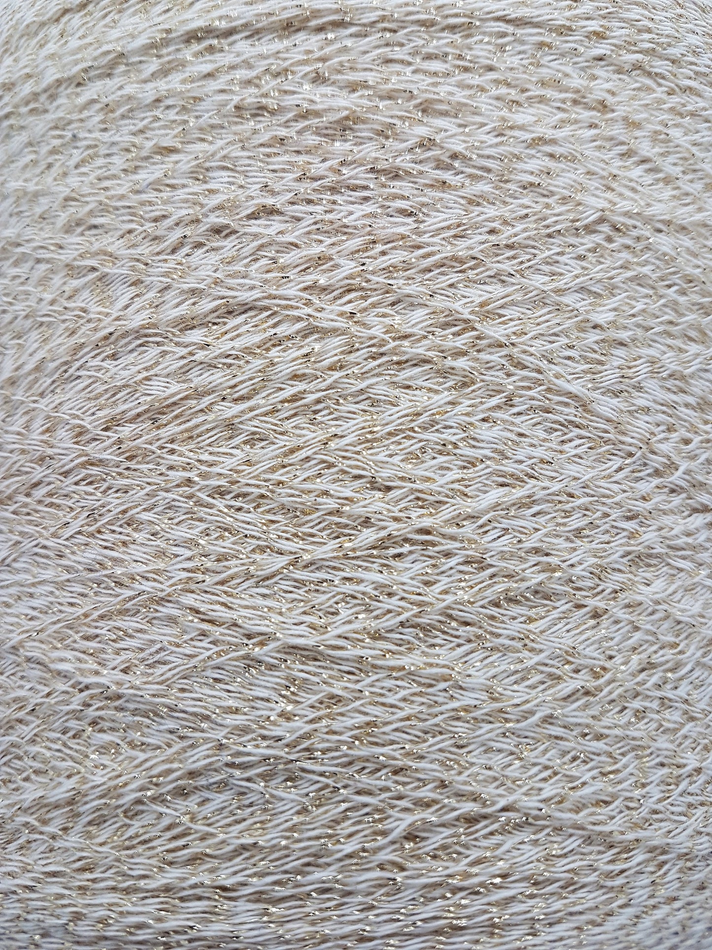 25-50-100g Wool/Cotton Lurex Italian Knitting Yarn color Gold&Ivory/Light Beige N.33