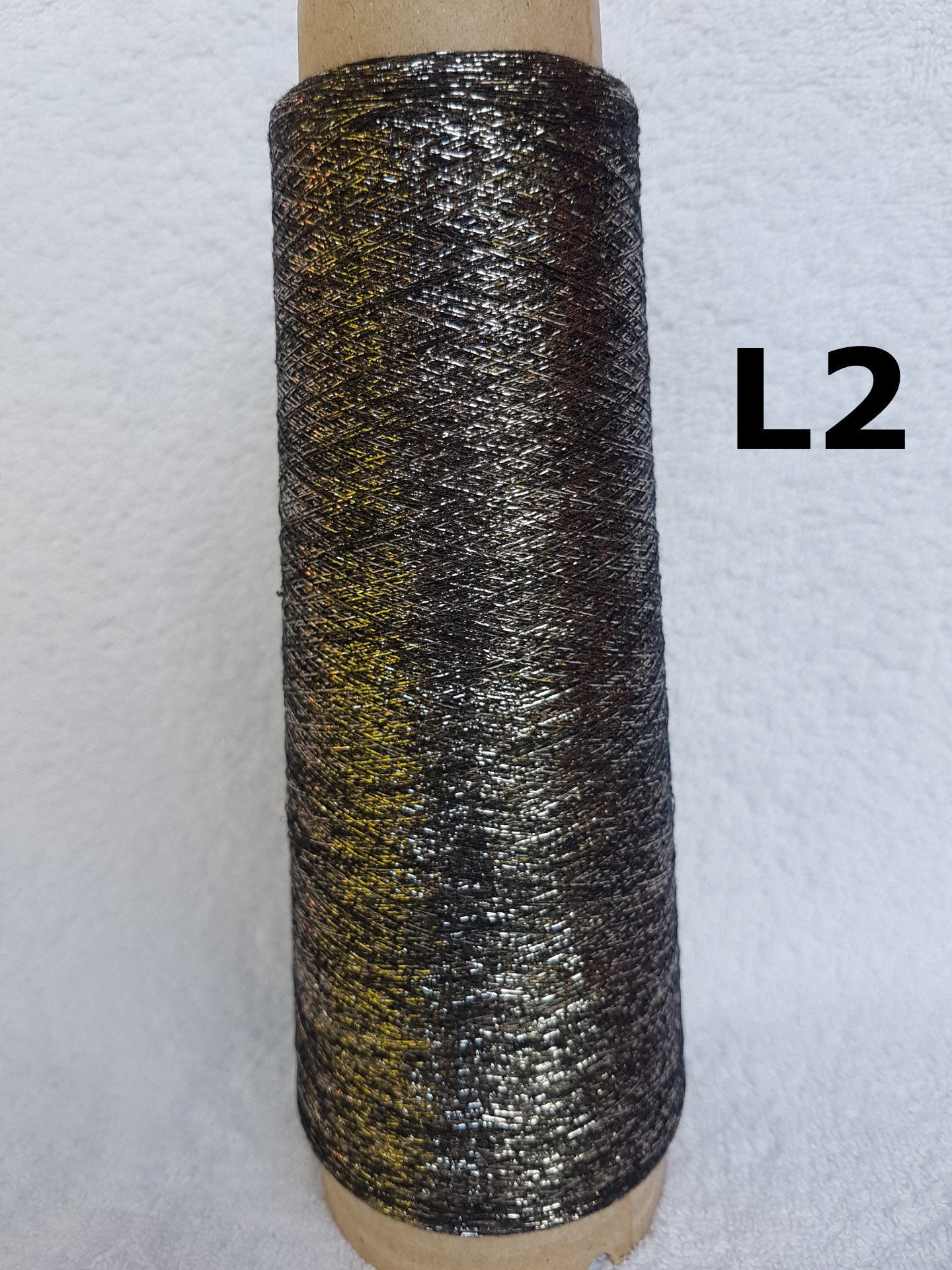 Lurex Glitter Metallic Italian Knitting Yarn for knitting-in color Black Silver L0-L1-L2