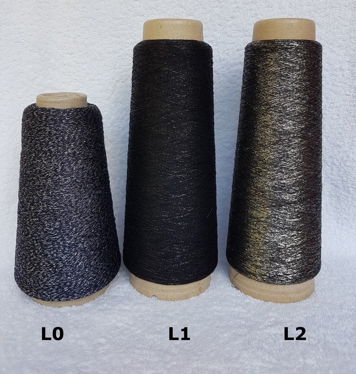 Lurex Glitter Metallic Italian Knitting Yarn for knitting-in color Black Silver L0-L1-L2