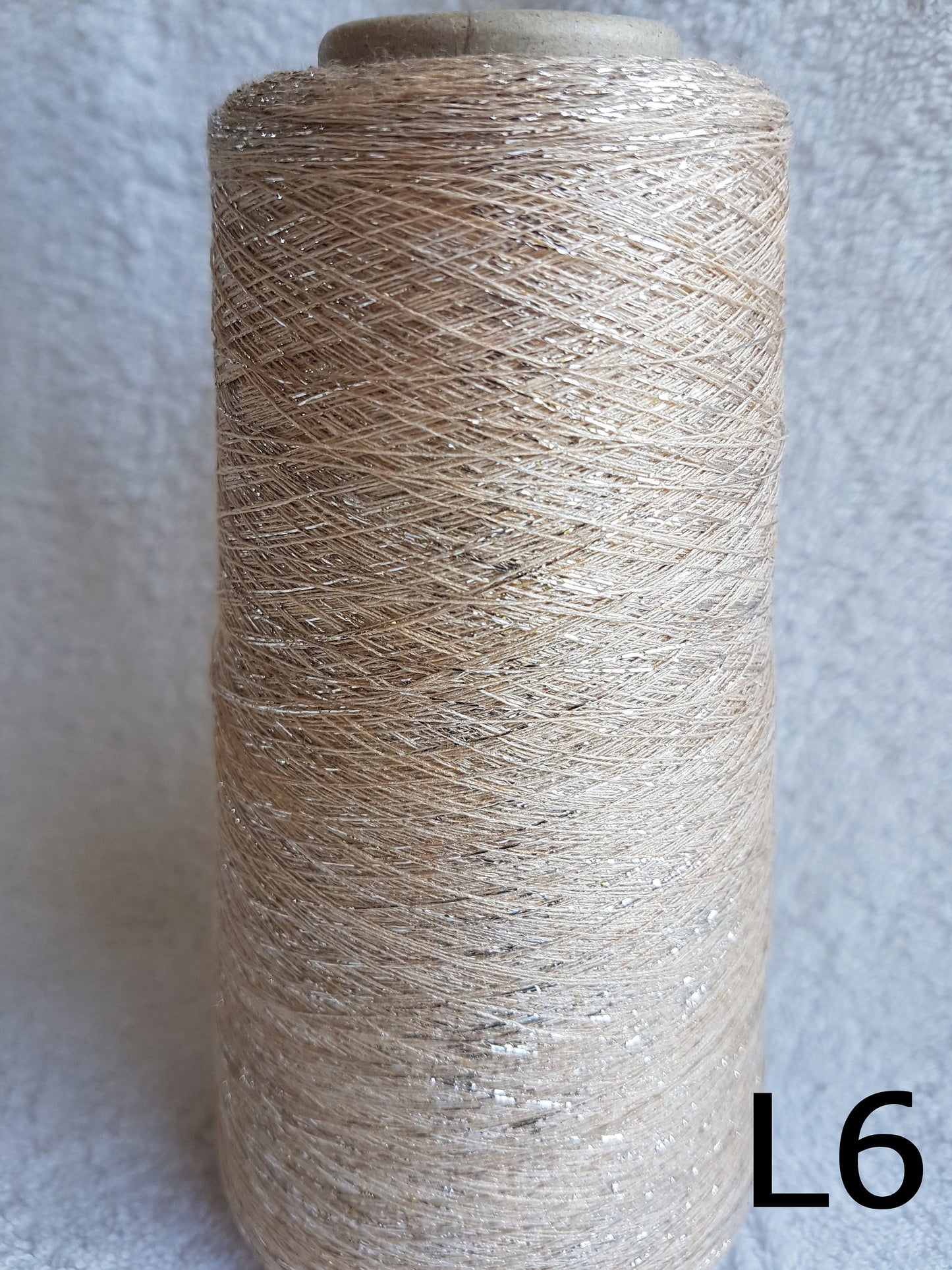 Lurex Glitter Metallic Italian Knitting Yarn for knitting-in color Beige Gold Silver L5-L6