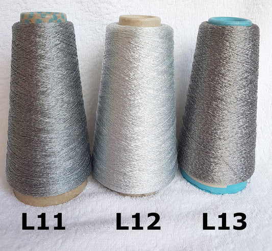 Lurex Glitter Metallic Italian Knitting Yarn for knitting-in color Grey Silver L11-L12 - L13