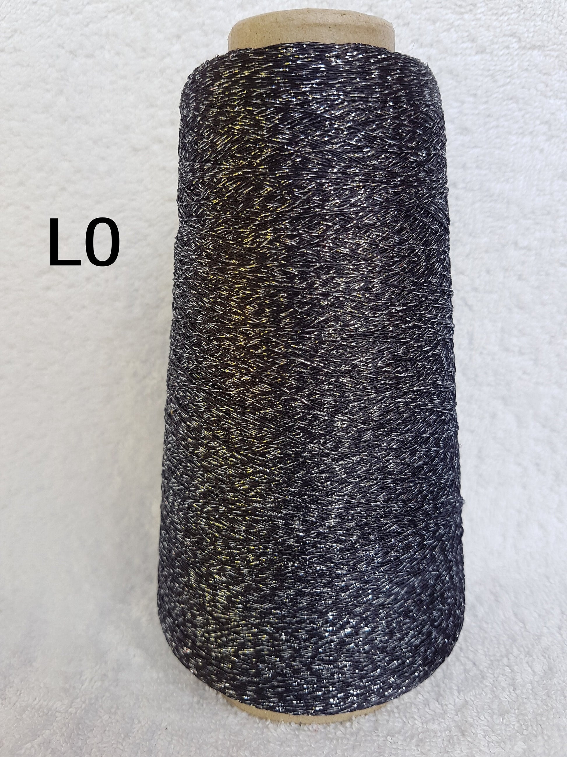 Lurex Glitter Metallic Italian Knitting Yarn for knitting-in color Black Silver L0-L1-L2