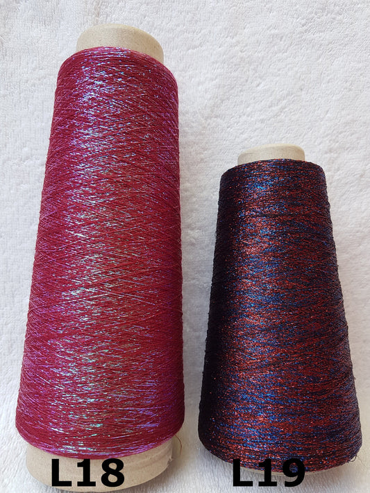 Lurex Glitter Metallic Italian Knitting Yarn for knitting-in color Red Blue Multicolor L18-L19